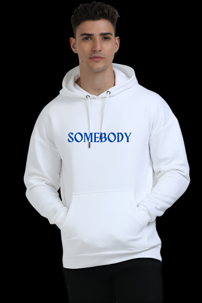 "SOMEBODY" WHITE OVERSIZED HOODIE