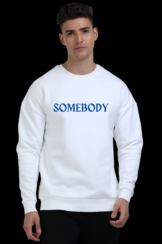 "SOMEBODY" WHITE MATCHING OVERSIZED SWEATSHIRT