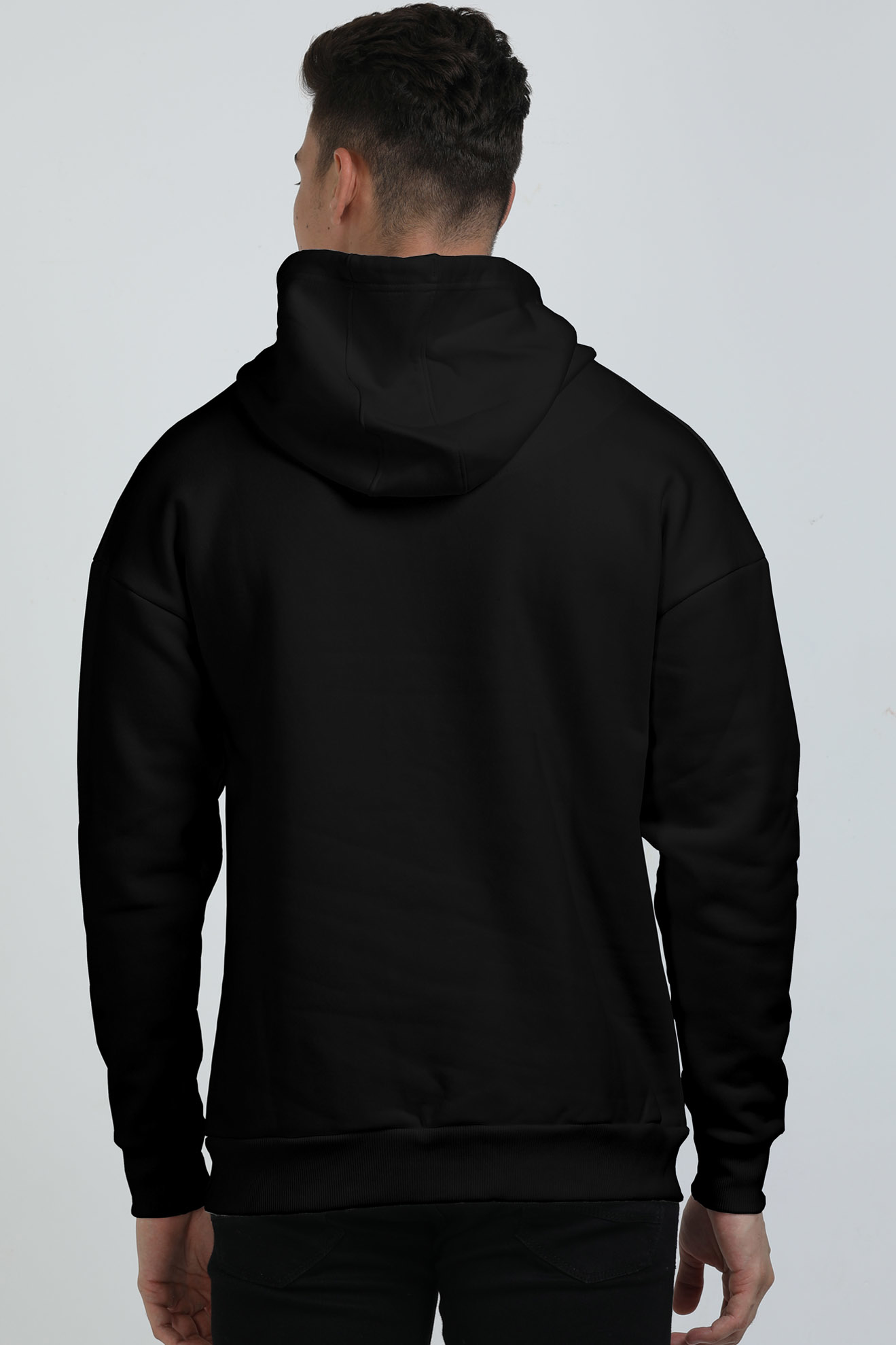 "CALM AADMI" BLACK OVERSIZED HOODIE